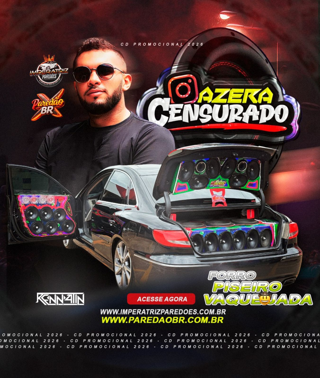 Capa: CD AZERA CENSURADO ESPECIAL FORRÓ - PISEIRO - VAQUEJADA 2026