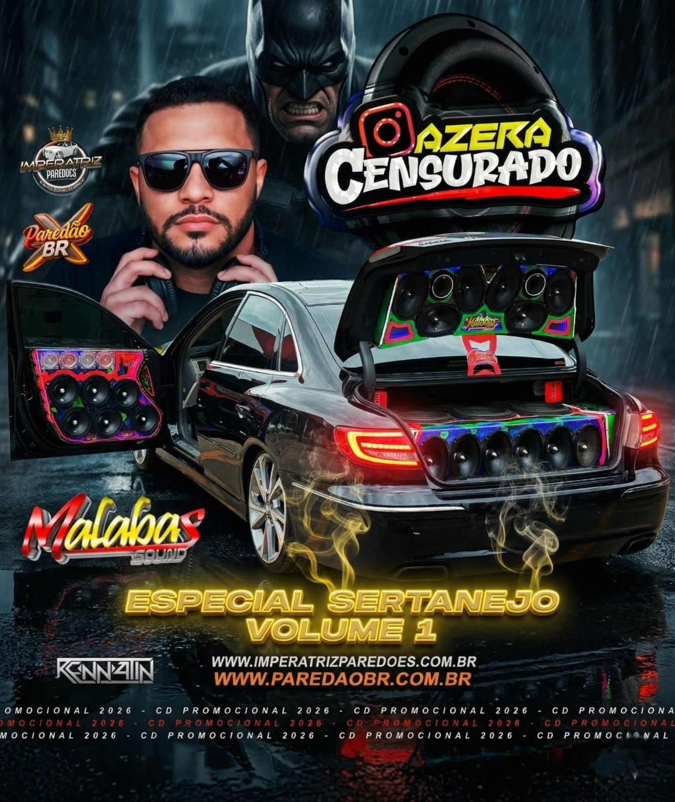 Capa: CD AZERA CENSURADO ESPECIAL SERTANEJO VOLUME 1 - RENNATIN DJ