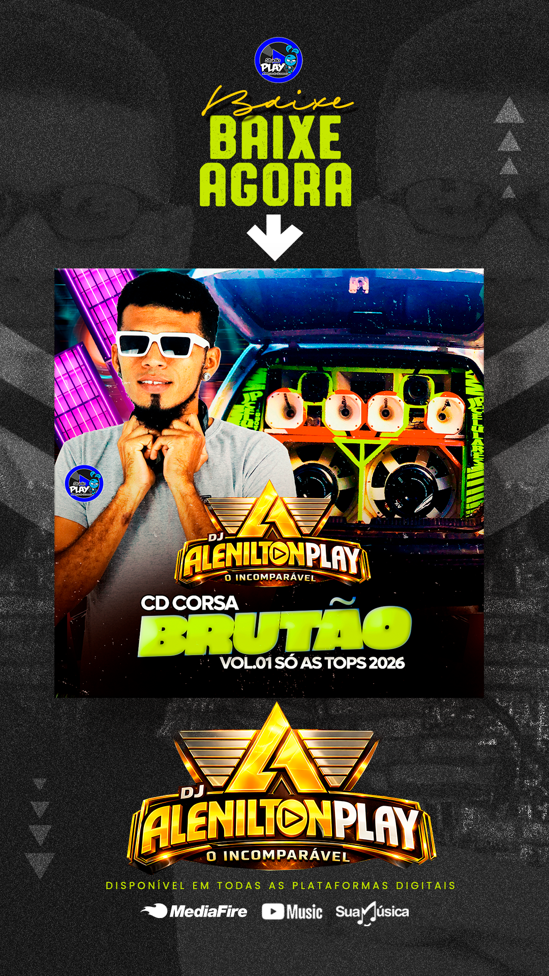 Capa: CD CORSA BRUTÃO VOL 01 BY DJ ALENILTON PLAY O INCOMPARÁVEL